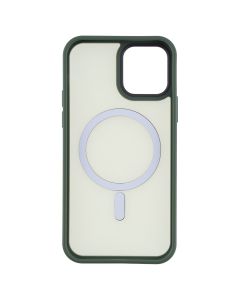 Чохол накладка для iPhone 12/12 Pro TPU+PC Metal Buttons with MagSafe Colorful Зелена (Green)