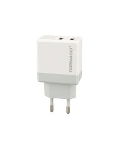 Зарядний пристрій Tornado TD-22 (2USB) 2.1A Білий (White)