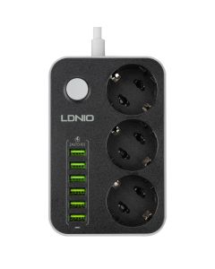 Мережевий фільтр LDNIO SE3631 6 USB + 3 розетки Чорний (Black)