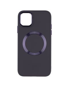 Чохол накладка для iPhone 11 TPU Bonbon Metal Style MagSafe Фіолетова (Dark Purple)