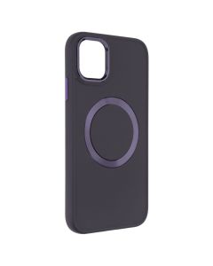 Чохол накладка для iPhone 11 TPU Bonbon Metal Style MagSafe Фіолетова (Dark Purple)