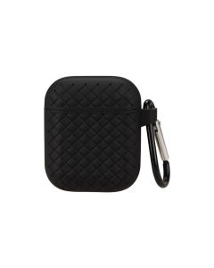 Чохол для навушників AirPods 1/2 Fabric Pattern Чорний (Black)