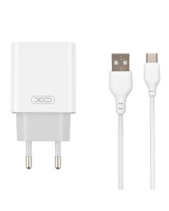 Зарядное устройство XO L93 2.4A + кабель Type-C Белый (White)