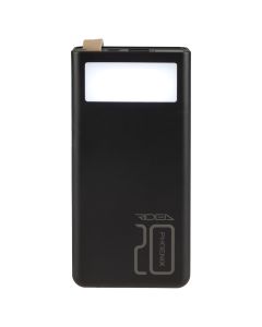 PowerBank 20000 mAh Ridea RP-D20L Digital Display + Lamp Чорний (Black)