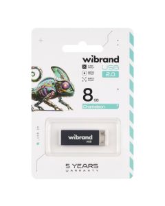 USB Флеш Wibrand Chameleon (USB 2.0) 8Gb Чорна (Black)