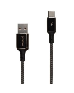 USB кабель Proove Dense Metal Type-C 2.4A 1m, Чорний (Black)