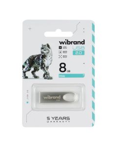 USB Флеш Wibrand Irbis (USB 2.0) 8 Gb Срібна (Silver)