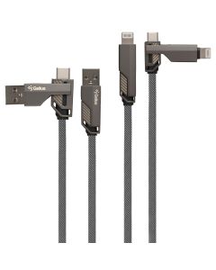 USB кабель Gelius Twister GP-UCN004 4in1 USB-C/Type-C to Type-C/Lightning 60W 1.2м Сірий (Grey)