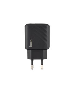 Зарядное устройство Hoco CS21A (1USB) QC 18W + кабель Type-C Черный (Black)