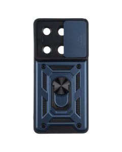 Чехол накладка для Xiaomi Redmi Note 13 Pro / Poco M6 Pro Camshield Serge Ring Синий