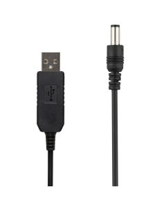 USB кабель живлення Wi-Fi роутера від PowerBank 12V DC 5.5x2.1 0.8м Чорний (Black)