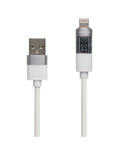 USB кабель Borofone BU46 Basic Display 2.4A 1м Lightning Сірий (Grey)