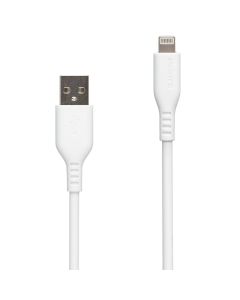 USB кабель Glasscove Soft Silicone Lightning 2.4A 1м Білий (White)