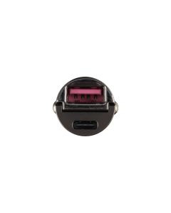 Автомобільний зарядний пристрій Veron CC-345 PD Type-C+USB QC3.0 45W Чорний (Black)