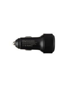 Автомобільний зарядний пристрій Veron CC-319 PD Type-C+USB QC3.0 48W Чорний (Black)
