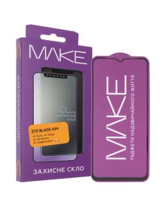 Захисне скло для ZTE A54 MakeFuture Чорне (Black)