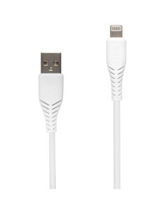 USB кабель Make Lightning 2.4A 1м PVC Білий (White)