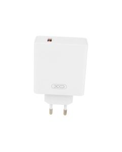 Зарядний пристрій XO L128 GaN (1USB) 120W + кабель Type-C Білий (White)