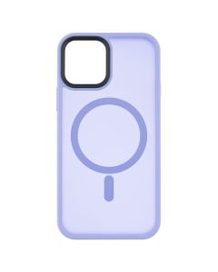 Чехол накладка для iPhone 12/12 Pro TPU+PC Металлические кнопки с MagSafe Цветной Фиолетовый