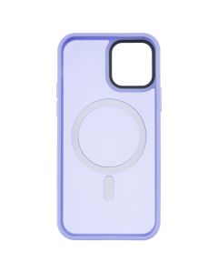 Чехол накладка для iPhone 12/12 Pro TPU+PC Металлические кнопки с MagSafe Цветной Фиолетовый