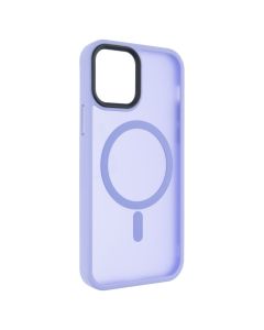 Чехол накладка для iPhone 12/12 Pro TPU+PC Металлические кнопки с MagSafe Цветной Фиолетовый