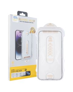 Захисне скло для iPhone 13/13 Pro/14 DM Dust-Free 3D Чорне (Black)