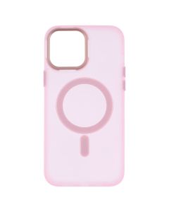 Чехол накладка для iPhone 13 Pro Max DM Прозрачный цвет MagSafe Розовый