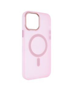 Чехол накладка для iPhone 13 Pro Max DM Прозрачный цвет MagSafe Розовый