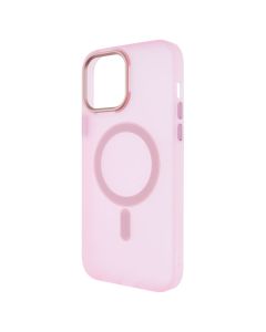 Чехол накладка для iPhone 13 Pro Max DM Прозрачный цвет MagSafe Розовый