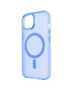 Чохол накладка для iPhone 14 DM Translucent Color MagSafe Синя (Blue)