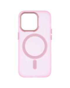 Чехол накладка для iPhone 14 Pro DM Прозрачный цвет MagSafe Розовый