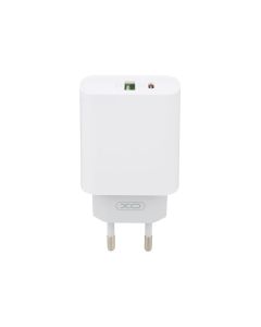 Зарядное устройство XO L64 (1USB+1USB-C) 20W QC+PD Белый
