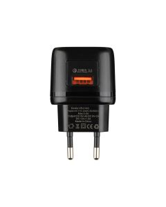 Зарядний пристрій Veron VR-C18Q 18W + кабель Type-C Чорний (Black)