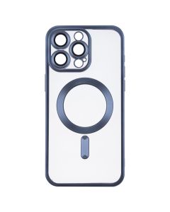 Чехол накладка для iPhone 15 Pro Max WAVE Metal Matte Case с магнитным кольцом MagSafe Синий