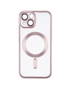 Чехол накладка для iPhone 15 WAVE Metal Matte Case с магнитным кольцом MagSafe Розовый