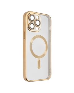 Чехол накладка для iPhone 14 Pro Max WAVE Metal Matte Case с магнитным кольцом MagSafe Золотой (Gold)