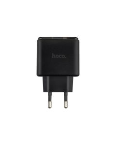 Зарядний пристрій Hoco CS42A (1USB+1USB-C) PD 30W+ кабель Type-C to Type-C Чорна (Black)