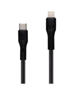 USB кабель XO NB-Q231A 27W 3A 1м Type-C to Lightning Чорний (Black)