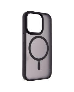 Чехол накладка для iPhone 15 Pro TPU+PC Металлические кнопки с MagSafe Цветной Черный (Black)