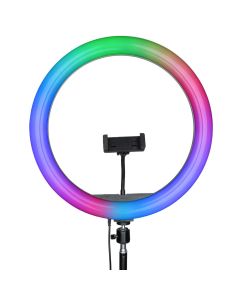 Кільцева світлодіодна лампа RGB LED LJJ-36 (D36см) Чорна (Black)