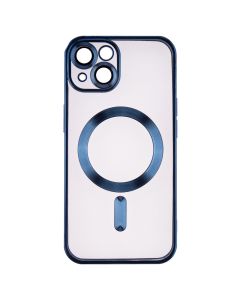 Чехол накладка для iPhone 14 WAVE Metal Matte Case с магнитным кольцом MagSafe Синий (Migniht Blue)