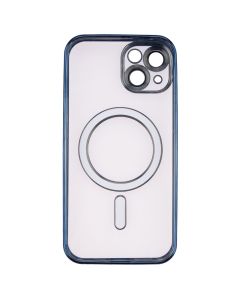 Чехол накладка для iPhone 14 WAVE Metal Matte Case с магнитным кольцом MagSafe Синий (Migniht Blue)