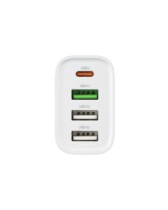 Зарядний пристрій Borofone BA79A (3 USB + 1 USB-C) 20W + кабель Type-C to Lightning Білий (White)