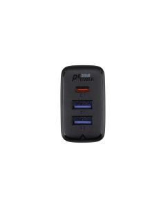 Зарядний пристрій Acefast A57 PD35W GaN (1USB-C + 2USB) Чорний (Black)