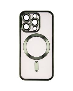 Чехол накладка для iPhone 14 Pro Metal Matte Case с магнитным кольцом MagSafe Зелёный (Тёмно-зелёный)