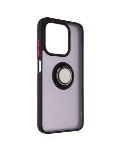 Чохол накладка для Infinix Hot 50i / Smart 9 Mate Ring Чорна (Black-Red)