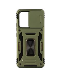 Чехол накладка для Xiaomi Redmi Note 13 Pro Camshield Army Ring Зеленый (Army Green)