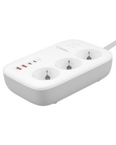 Мережевий фільтр Gelius T-Power GaN 65W GP-PS-003 (2 USB-C + 2 USB) 2м Білий (White)