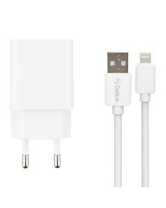 Зарядний пристрій Gelius Simple GP-HC059 (2 USB) 2.4A + кабель Lightning Білий (White)