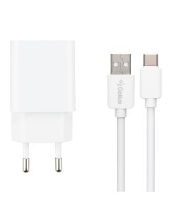 Зарядний пристрій Gelius Simple GP-HC059 (2 USB) 2.4A + кабель Type-C Білий (White)